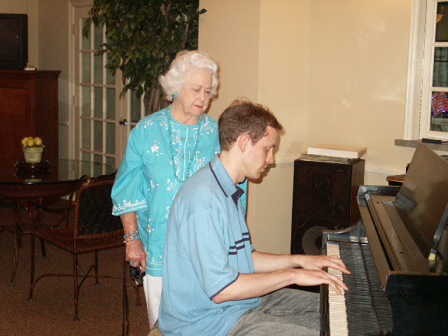 The dedicatee hears her piece for the first time.